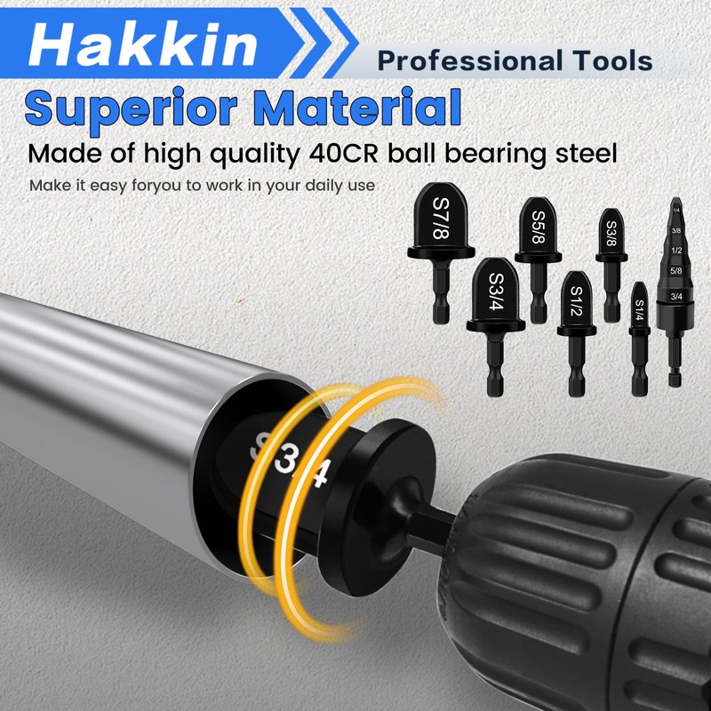 HVAC Repairing Tools, 10PCS Swaging Drill Bit Set with 5