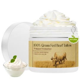 MROUVIK Beef Tallow for Skin,Beef Tallow,Grass-Fed Beef Tallow,Unscented Beef Tallow Cream for Face and Body Lotion Natural Moisturizer for Skin Care