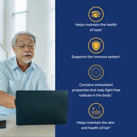 Puritan's Pride Beta Carotene Provitamin A 7,500mcg (25,000 IU), Vitamin Supplement for Immune System, Antioxidant and Eye Health Support, 100 Day Supply, 100 Rapid Release Softgels