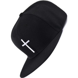 Bexxwell Snapback Cap Black with Cross (Optimal Fit, Cap, Black, Cross, Unisex)
