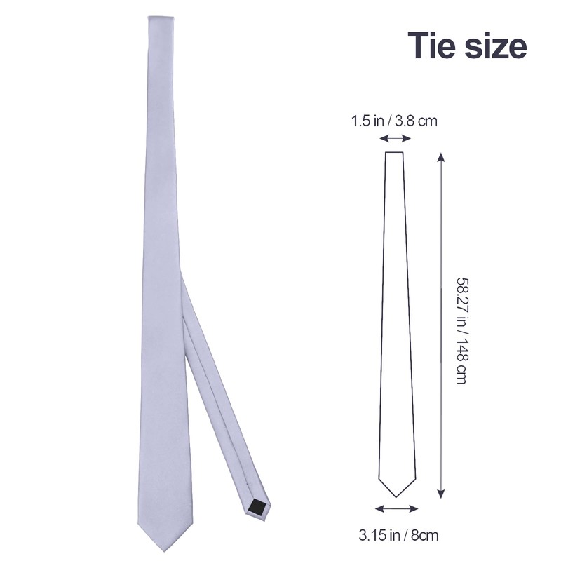 JUNMEISI Men's Ties Solid Pure Color 3.15" (8CM) Necktie Grey