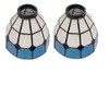 HUIMEIJU Glass single lampshade 2PCS set Blue glass fan lamp,