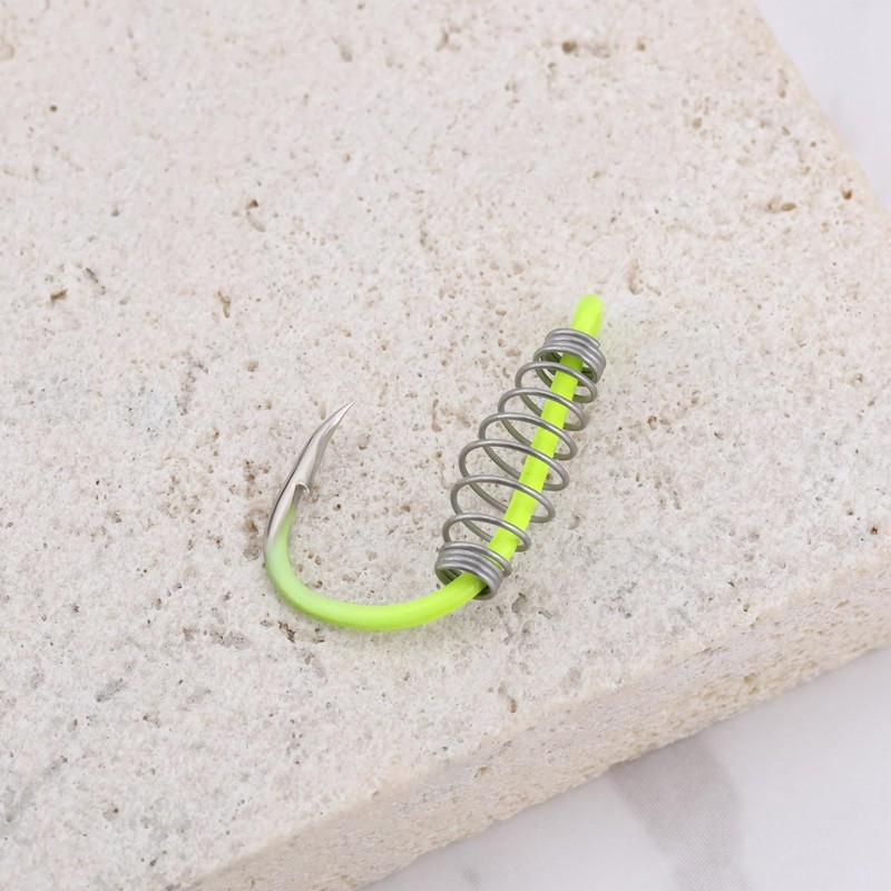 eMagTech 20Pcs Spring Fishing Hooks, Size 10# High Carbon Steel