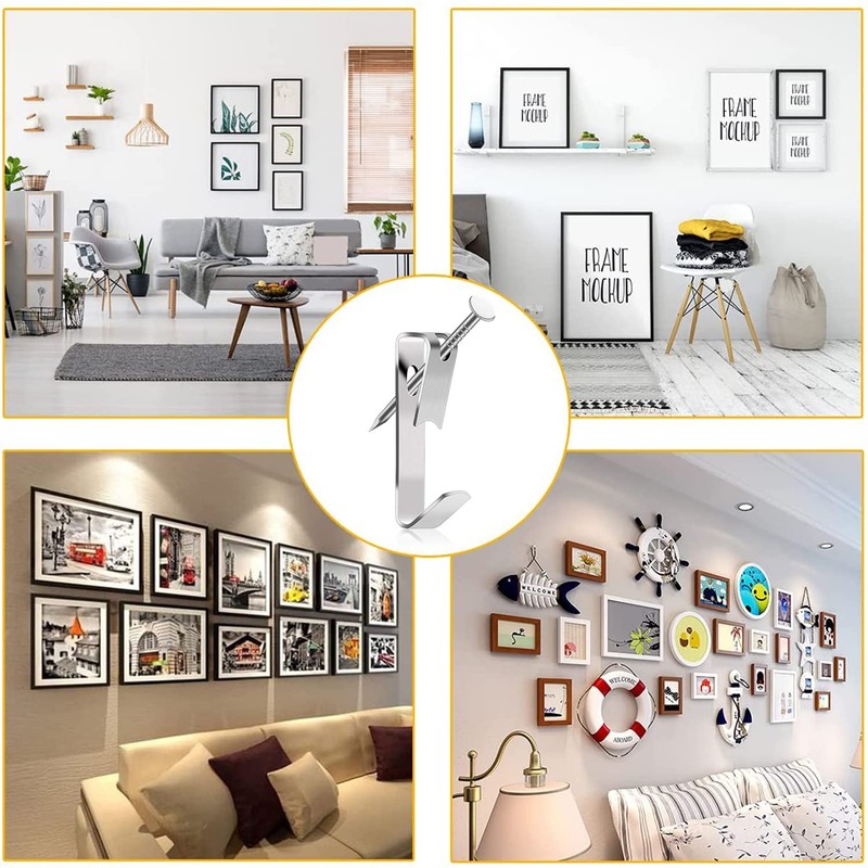 Picture Hanging Hooks with Nails, 30 lbs Heavy Duty Wall