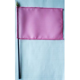 Pink Attention Flag - Solid Color 4 in x 6 in Stick Flag