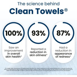 CLEAN SKIN CLUB Toallas Clean Towels® grandes de Clean Skin Club, 100% de base biológica USDA, desechables, aprobadas por la Asociación para el Eccema, toallitas desmaquillantes secas, ultrasuaves, p