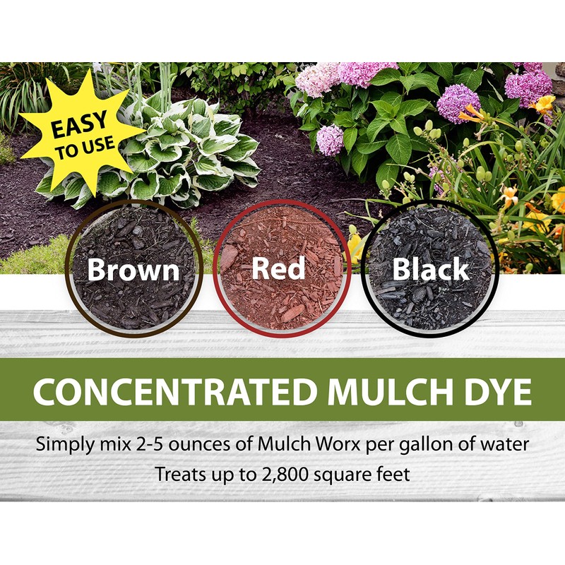 MulchWorx Black Mulch Color Concentrate- Quart - Treats 2,800 Sq.