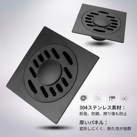 Bathroom Unit Floor Drain Stainless Steel Floor Drain Square Double Layer Design Bath Waste Trash Collector Deodorization Clogging Prevention Rapid Drainage Bathroom / Toilet / Kitchen Drain Washroom
