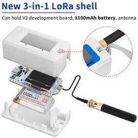ESP32 LoRa V3 Development Board + 1100mAh Battery + N30 Protect Case Set - with 915MHz Antenna and SX1262 LoRa V3 Devices for Meshtastic Ar duino LoRawan IOT (Upgraded N30 Case)