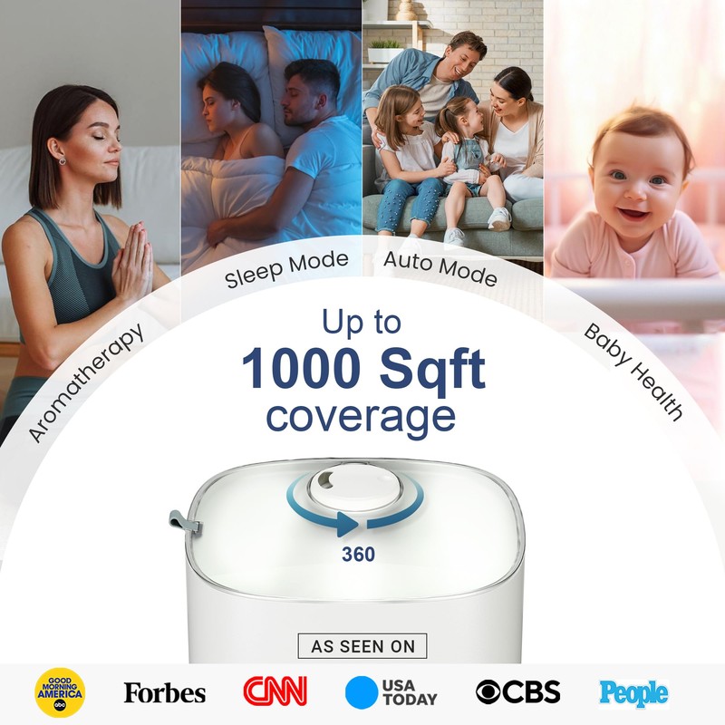 MIKO Ultrasonic Humidifiers for Bedroom Baby - Pre Filter, Wifi