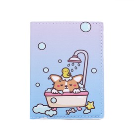 Caviotess Cute Cat Puppy Passport Holder Waterproof Leather Passport Cover Card Case Travel Wallet for Kids Teens Adults