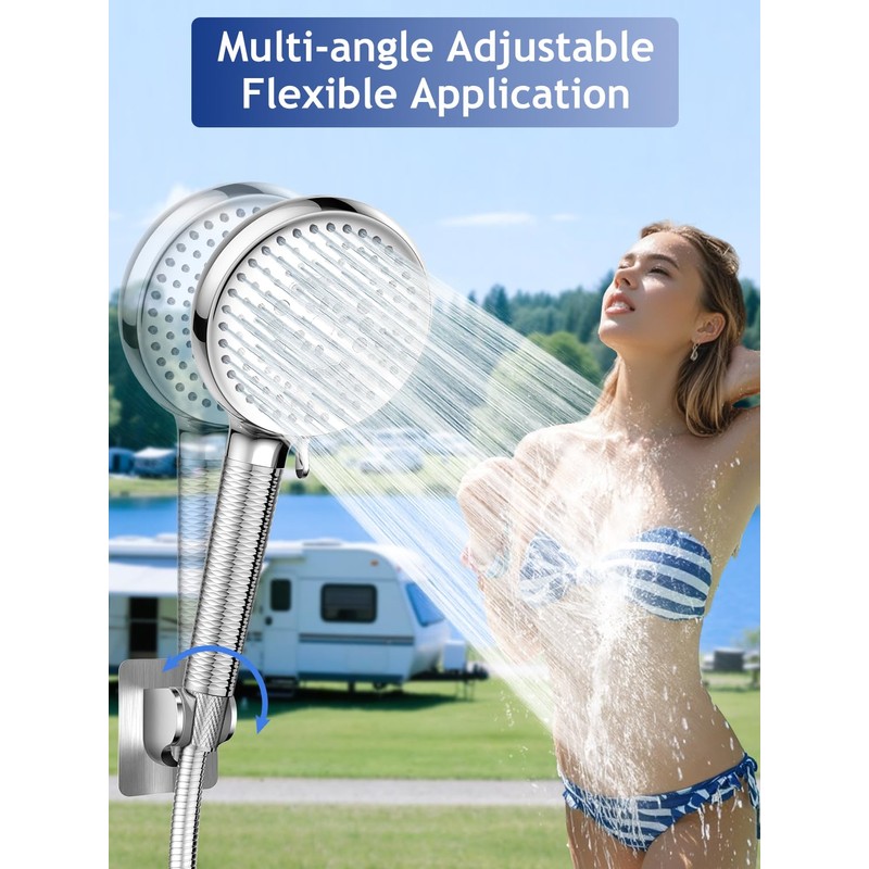 PWERAN RV Shower Head with Hose, High Pressure9 Mode Shower