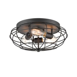 INNOVATIONS LIGHTING 510-3C-BK Providence - 3-Light Flush Mount Light Fixture for Foyer, Hallway, Office or Bedroom -15"- Matte Black