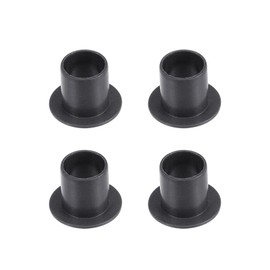 sourcing map Flanged Sleeve Plain Bearings 6 mm Bore 7 mm Outer Diameter 8 mm Length POM Coated Oil-Free Bushings Black Pack of 4