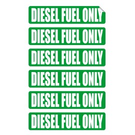 Unbranded 6-pack DIESEL FUEL ONLY Vinyl Decals | Stickers | Gas Door Labels | Markers -USA