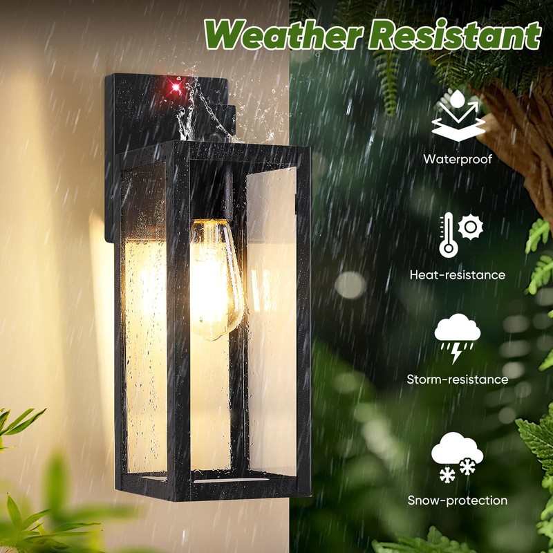 BesLowe Upgraded Motion Sensor Outdoor Wall Lights, 15” Dusk to
