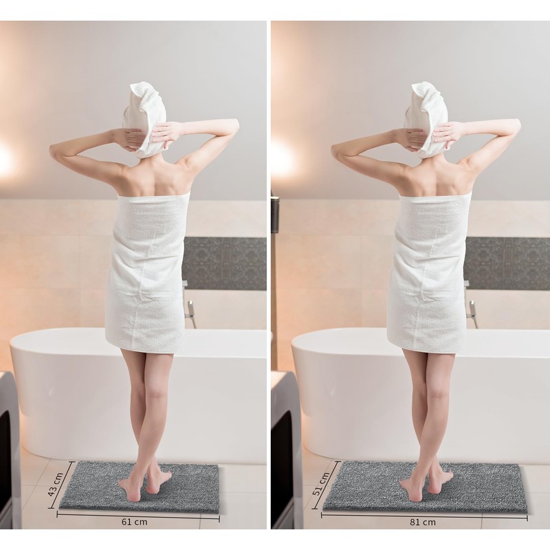 Yimobra Non-Slip Bathroom Rug, Extra Soft and Comfortable, Water-Absorbent, Thick
