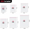 800 Pieces Small Ziplock Bags Clear Jewelry Bags, 4 Assorted