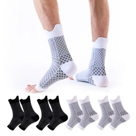 Hhaoysogd Neuropathy Socks 4 Pairs Ankle Support Orthopaedic Compression Socks Foot Compression Ankle Support Bandage Ankle Joint for Plantar Fasciitis Arthritis Foot Wraps Heel Spurs
