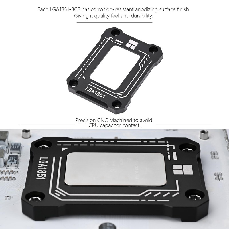 Thermalright Lga1851 BCF Black CPU Holder,CPU Anti Bending Fixed Bracket,Easy