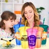 xocome 5 PCS Plastic Cups with Lids & Straws, 24OZ