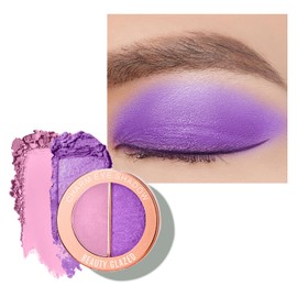 2 Colors Pearlescent Eyeshadow Palette Matte Glitter Portable Eyeshadow Neon Waterproof Pigments Eye Makeup Metallic Smoky Eyeshadow Nude Cosmetics #06