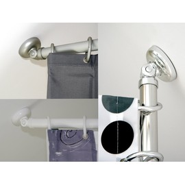 Ekershop Chrome Glossy Incline Wall Adaptor Bias Wall Holder Diameter 28 cm Shower Curtain Rod Angle Rod Roof