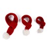 SUNTRADE Christmas Pet Scarf Red Knit Scarves with White Pompom