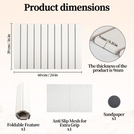 Stone Drying Mat for Kitchen Counter,Dish Drying Mat,Foldable, 24"(L)×16"(W)Fast Water-Absorbing, Environmentally Friendly Diatomite Mat-White