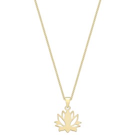 Carissima 9ct Yellow Gold Polished Lotus Flower Pendant on 46cm Chain, Yellow Gold