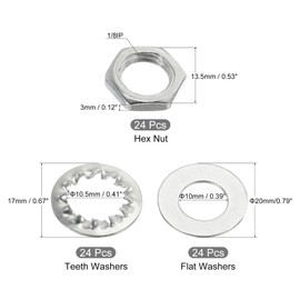 sourcing map Lamp Pipes with Lock Nuts Washers 4 Size Rod 1/8IP Thread Fasteners Assortment for Chandelier Ceiling Light Repair Assembly DIY Hardware, Pack of 84