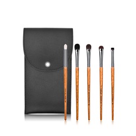 SIXPLUS Luxury Animal Hair Eye Makeup Brushes, Set of 5, Includes Makeup Pouch, Gift