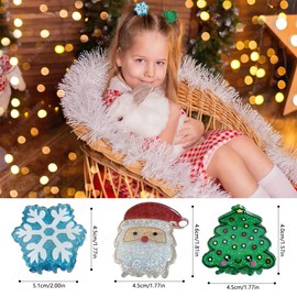 BASEMMAHER Christmas Snowflake Hair Claw Clips for Women Santa Claus Xmas Tree Hairpins Barrettes Tortoise Non-slip Strong Grip Clips Hair Accessories for Girls Thick Thin Hair Xmas Party 3Pcs