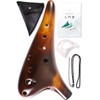 JINSELF Coffe Brown Ocarina Pottery Beginners Set, Alto C, Introduction
