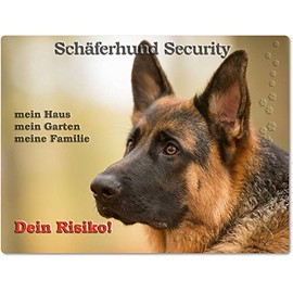 Merchandise for Fans Merchandise for Fans Warning Sign Aluminium 20 x 30 cm German Shepherd Security 03