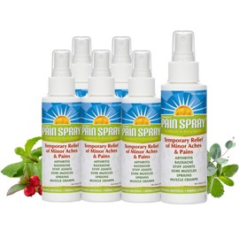Premiere's Pain Spray All-Natural Menthol & Peppermint Oil Herbal Blend for Joint and Nerve Pain, Muscle Soreness, Sprains, Cramps, Sports Injuries, Back Pain & Neck Shoulder Aches - Six Pack
