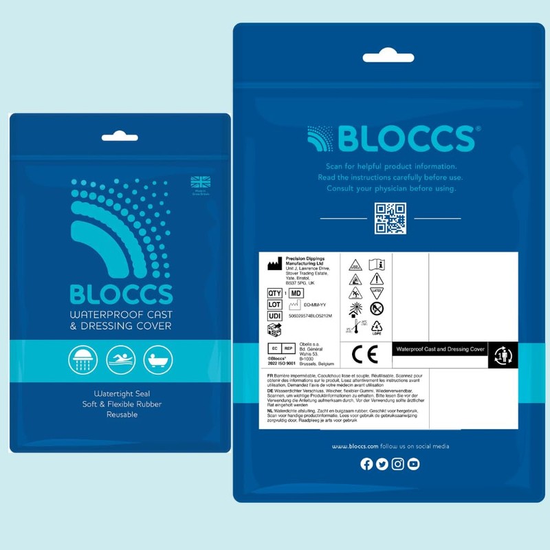BLOCCS 100% Waterproof Cast Covers for Shower Arm Kids- Swim