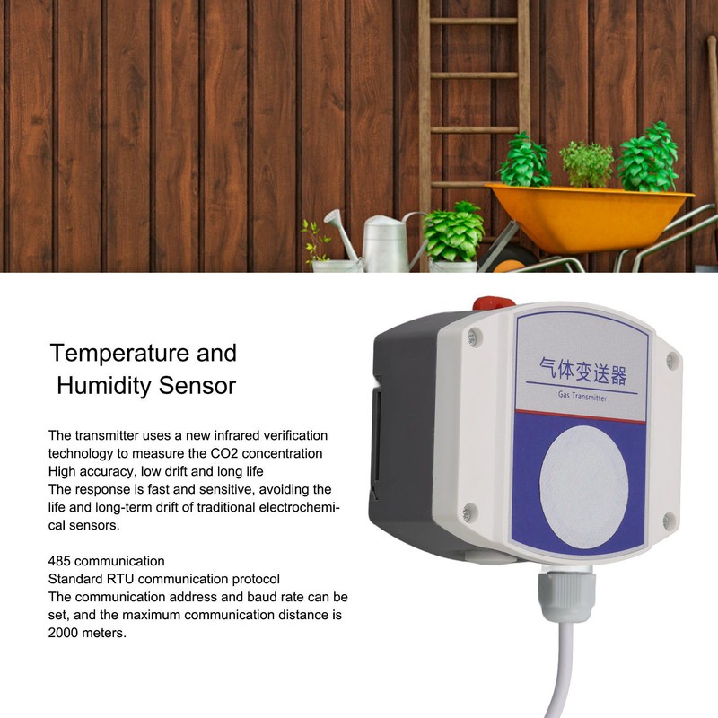10‑30V Wall Mount CO2 Sensor 485 Communication Carbon Dioxide Temperature