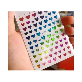 Heart Nail Sticker Love Heart Valentine Day Self Adhesive Graphic Nail Decal L023 Nail Wraps Art Stickers Manicure Supplies for Women for Home Nails Full Long Lasting Easy Apply and Remove