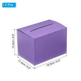 PATIKIL Cardboard Suggestion Box, 2 Pcs 6.5 x 4.5 x 4.5 Inch Ballot Box with Removable Header Board Raffle Box for Suggestion, Collection, Tip, Donate, Voting, Purple