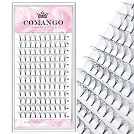 CoMango Premade Fans Eyelash Extensions 6D-D-0.07-12mm Premade Volume Lash, Short Stem Eyelash Extensions Pre Made Fanned Russian Volume Lash Extensions Mix Tray