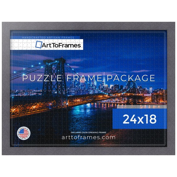 ArtToFrames 24x18 INCH/61x46 CM Gray Frame for 300 piece Puzzles.This