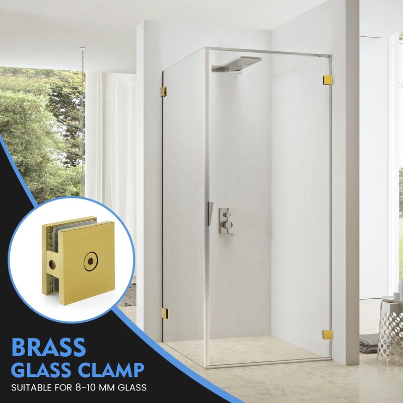 Shower Door Clamp, 1PC 1.75" W*0.7" H Stainless Steel Clamp