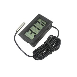 Fasizi Digital LCD Thermometer Temperature Monitor with External Probe for Refrigerator, Freezer, Refrigerator, Aquarium, Black, Pack of 5