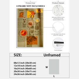 Vintage Aesthetic Newspaper Wine GlassAesthetic Poster Vintage 70s Hippie Pop Print Trendy Preppy Room Aesthetic Poster Artworks Bedroom Living Room Decor Unframed12x18inch