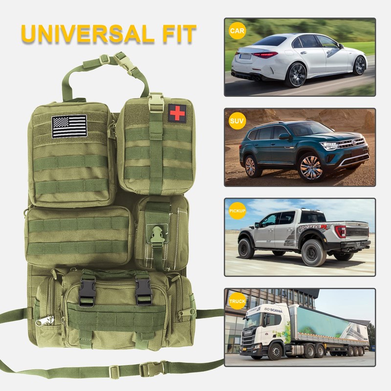 Universal Tactical Seat ​Back Organizer Vehicle Molle Panel Organizer Storage