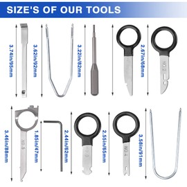 Xastro Radio Removal Tool, 20-Piece Universal Car Radio Removal Tool for Radio, Sat Nav, IRelease Tool, Disassembly Radio Bracket Car Tool
