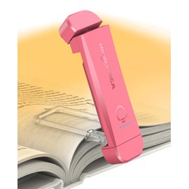 HIONXMGA Book Reading Light,Silent Touch Lamp for in Bed,Rechargeable Clip on Booklight with 3 Amber Colors & Precise Dimming Night Reading,Best Gift Lovers,Kids,Pink,(SD-10)