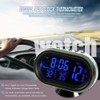 Digital Car Thermometer Voltmeter DC 12-24V 4 in 1 Clock
