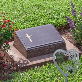 Garden Memorial Plaque for Brother Garden Stakes Grave Markers Cemetery Weatherproof Inserted Yard Sign Heart Shaped With Butterfly Flower Ornament Memorial Plaques and Garden Signs Present